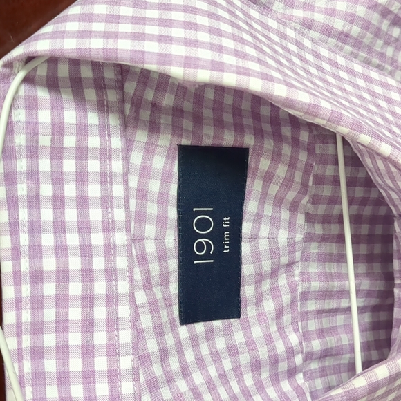 Nordstrom Brand 1901 Trim Fit Men's Large Dress shirt 17 33/34 Pattern - Picture 3 of 4